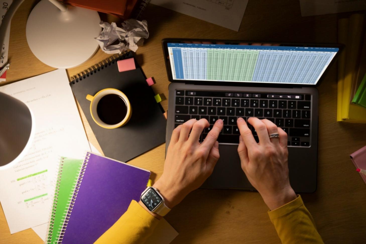 Professional financial analysis workspace with charts and data visualization